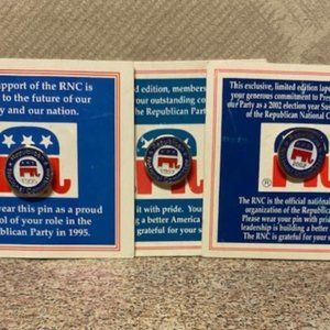 Republican National Committee pins from 1995, 1997, 2002